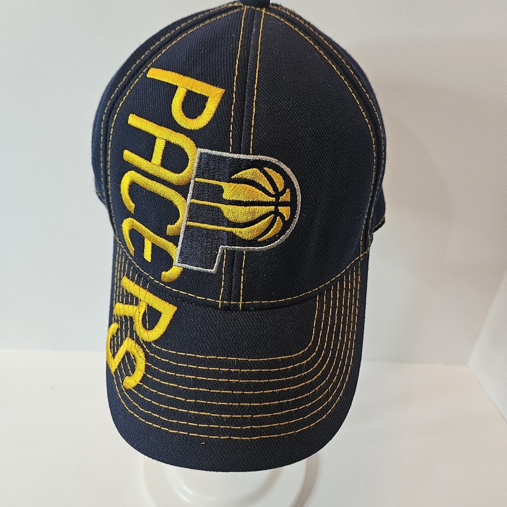 Adidas Mens Indiana Pacers NBA Basketball Flex Cap Hat SM/MED UNIQUE Pacers Logo